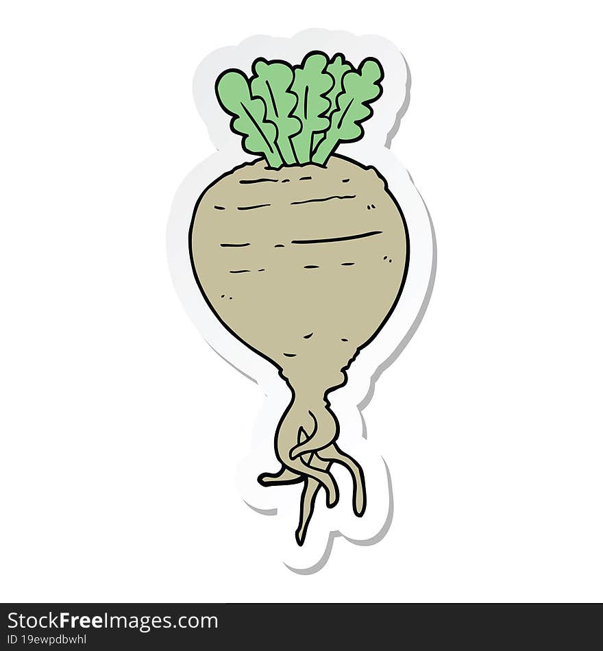 sticker of a cartoon root vegetable