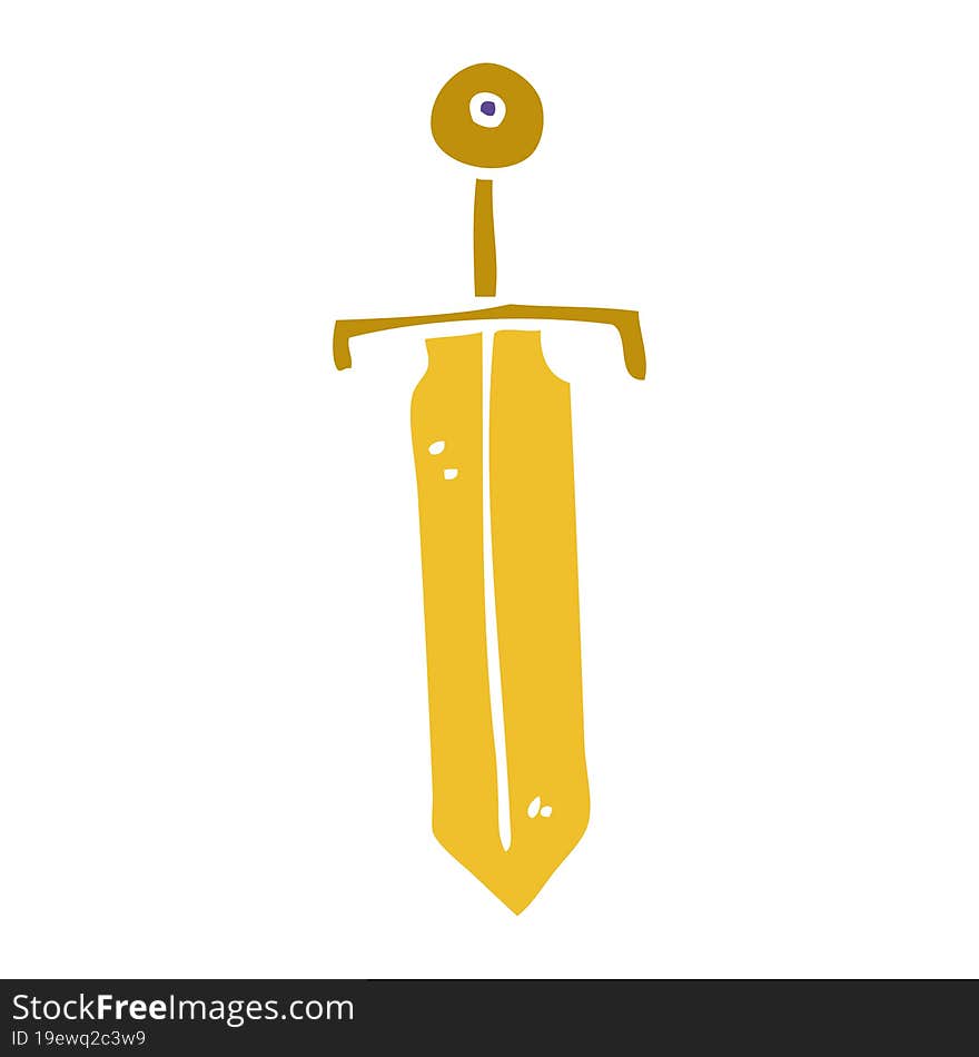 cartoon doodle bronze sword