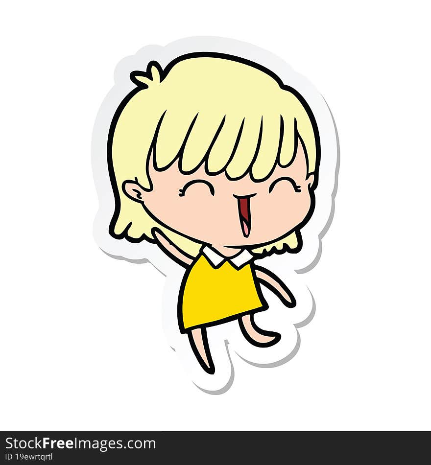 sticker of a cartoon woman