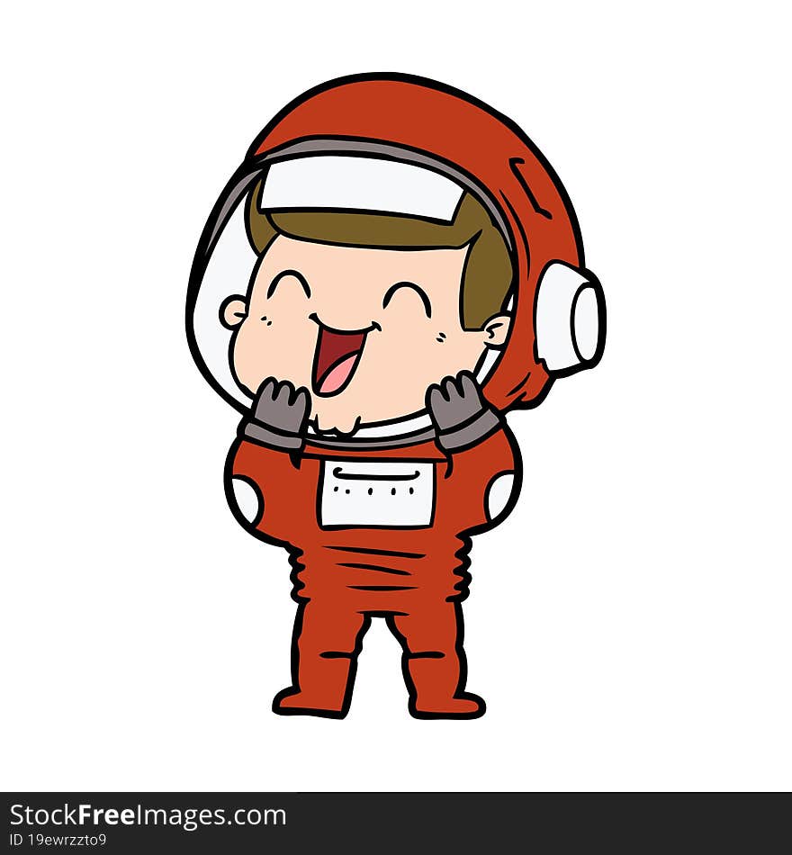 happy cartoon astronaut. happy cartoon astronaut