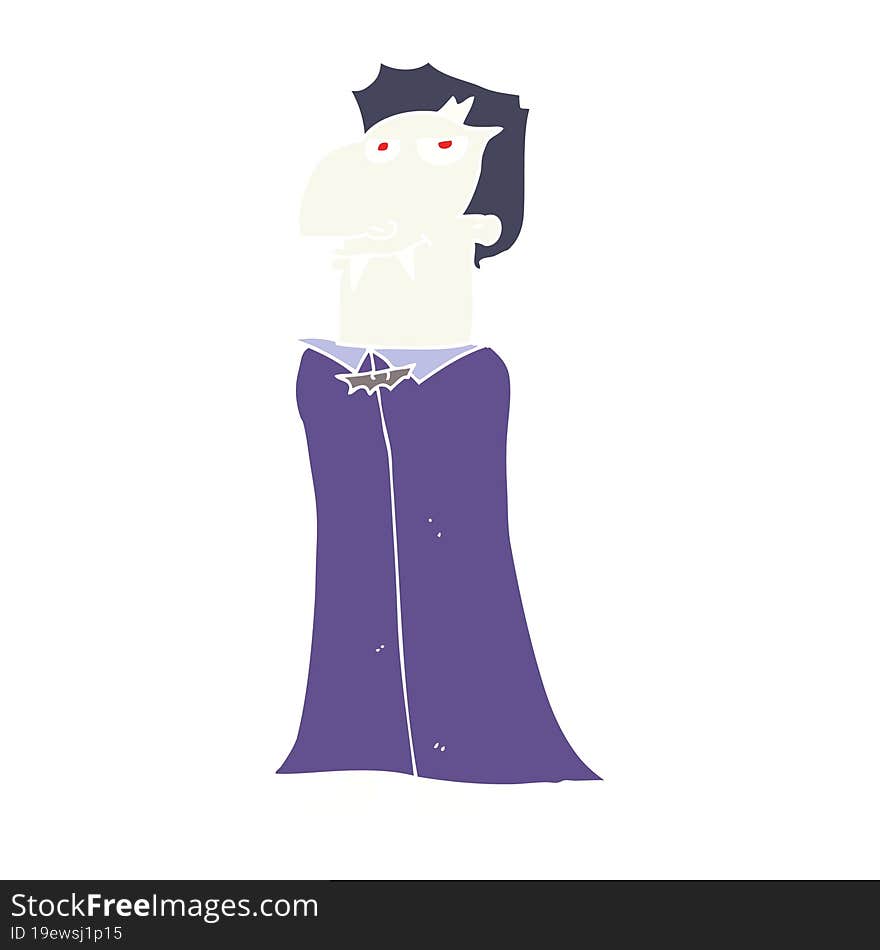 Flat Color Illustration Of A Cartoon Vampire