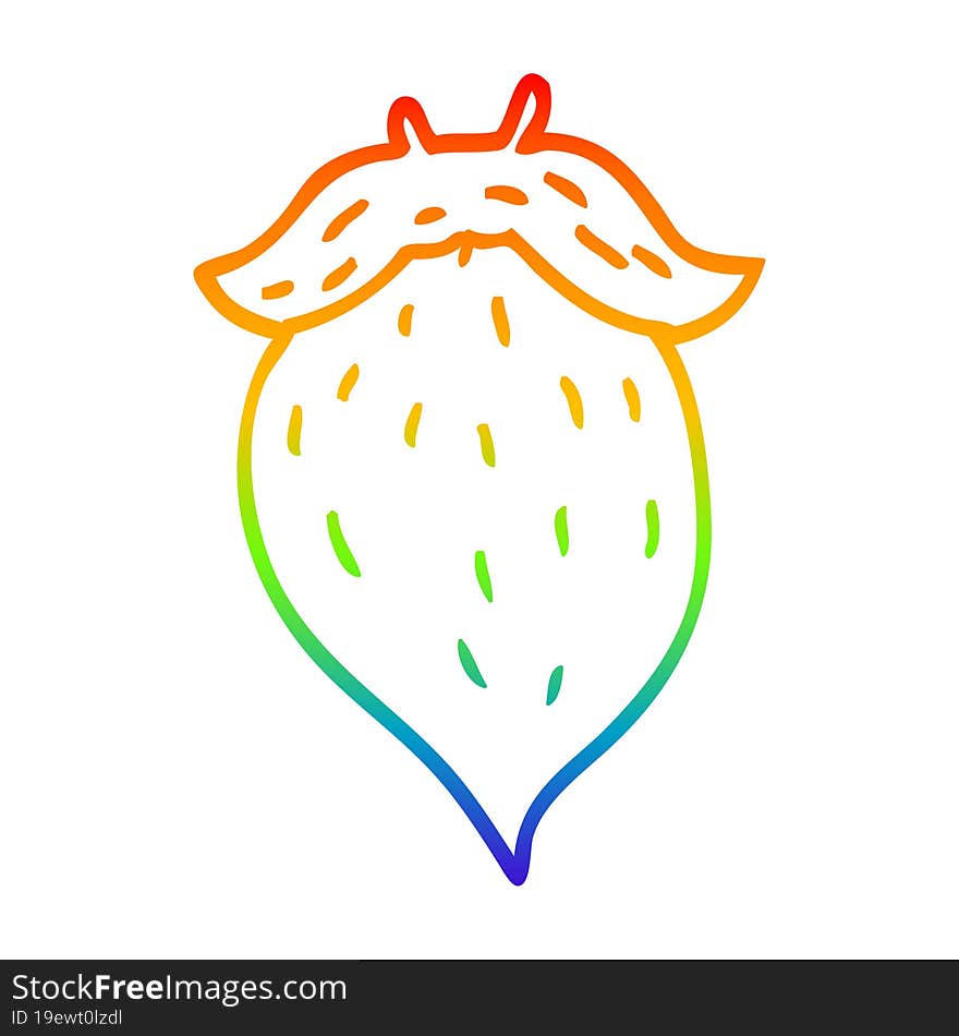 rainbow gradient line drawing cartoon fake beard