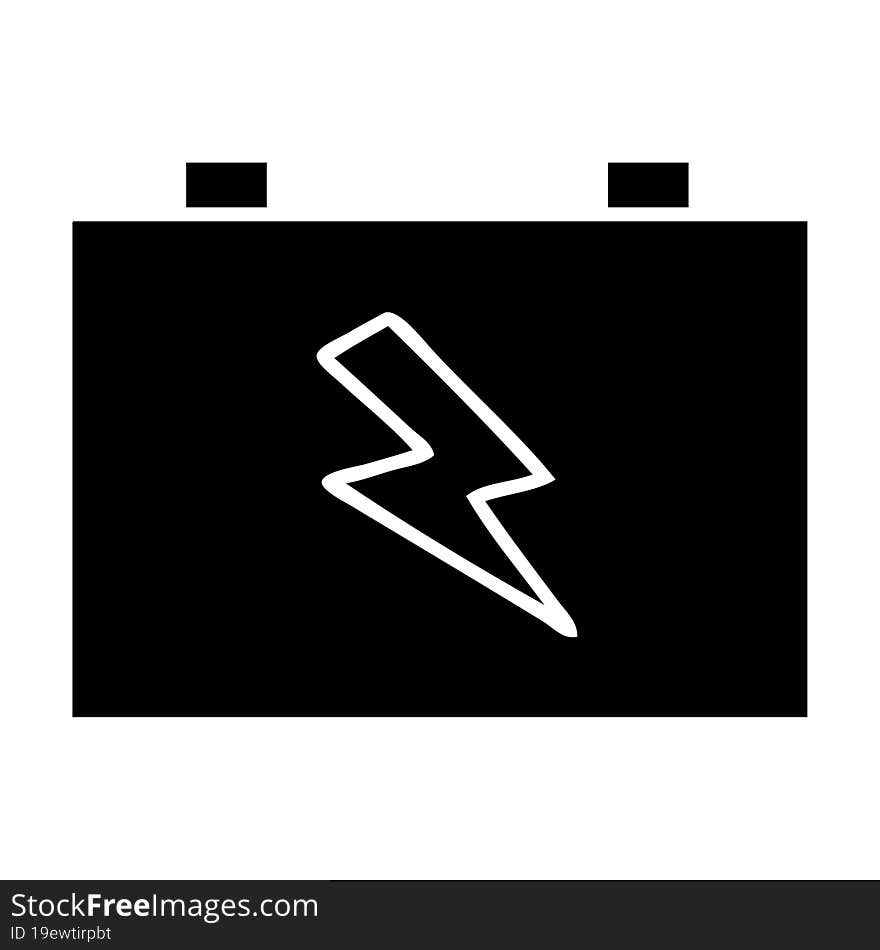 Flat Symbol Car Battery