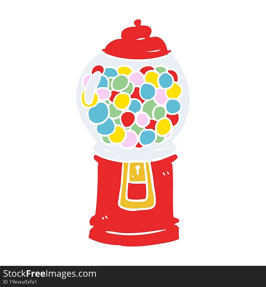 flat color style cartoon gumball machine