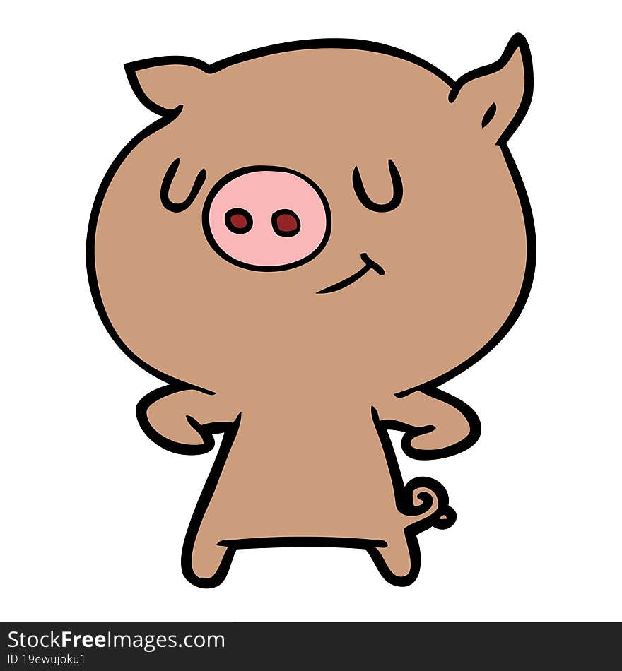 happy cartoon pig. happy cartoon pig