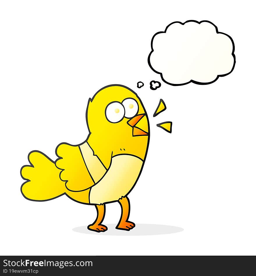 Thought Bubble Cartoon Bird