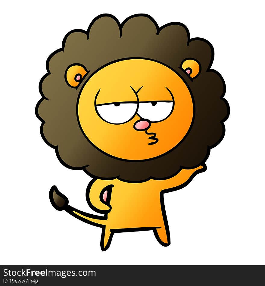 cartoon bored lion. cartoon bored lion