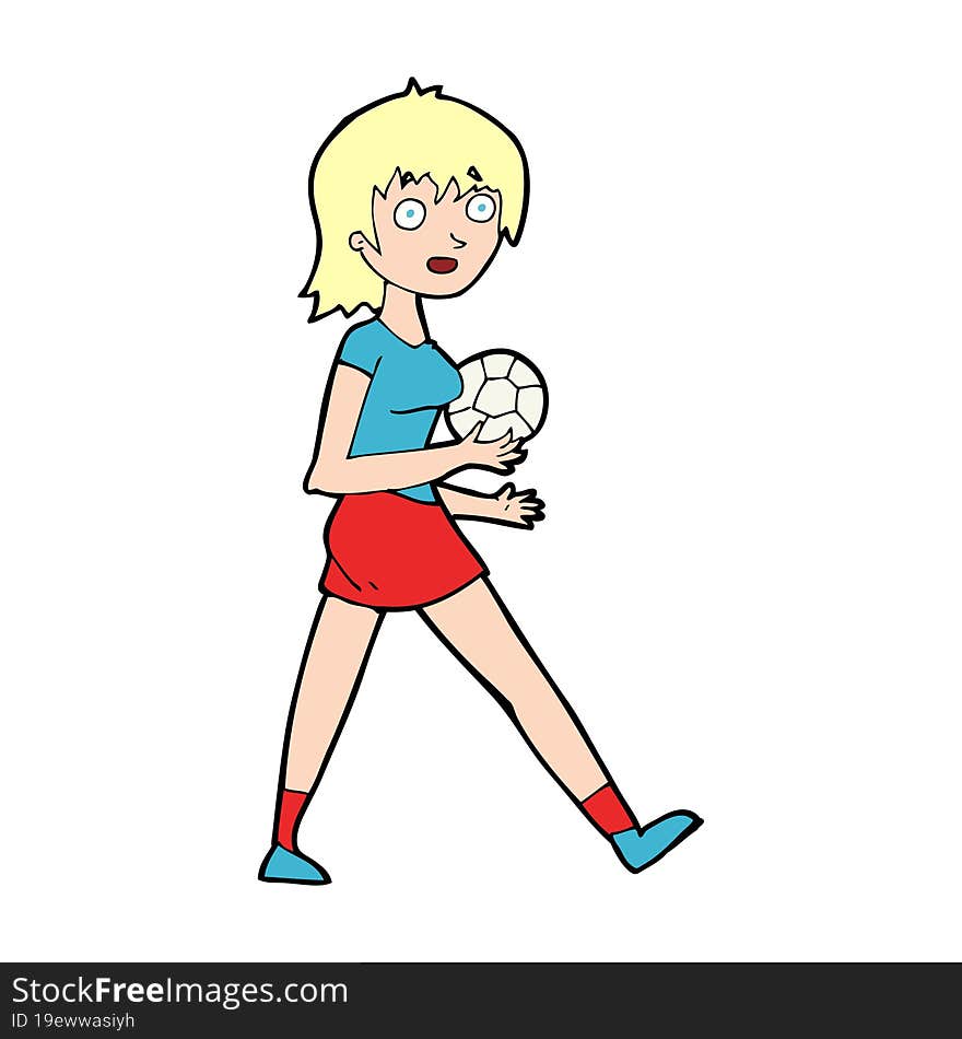 Cartoon Soccer Girl