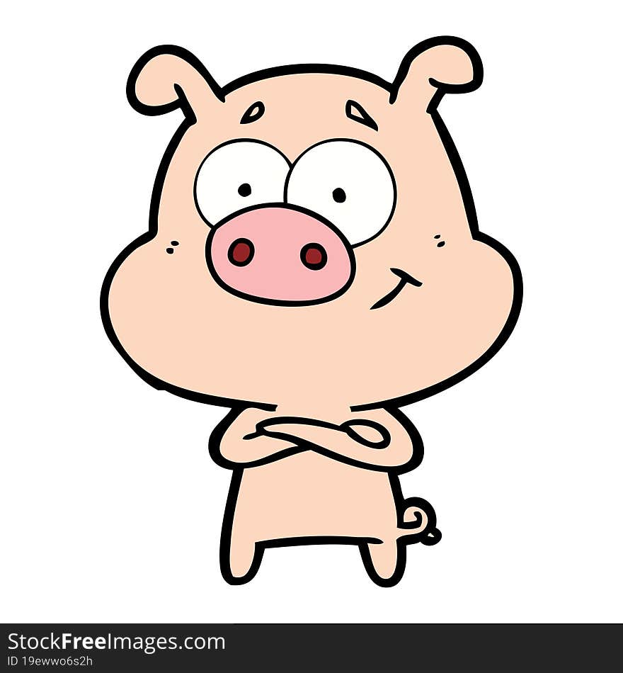 happy cartoon pig. happy cartoon pig