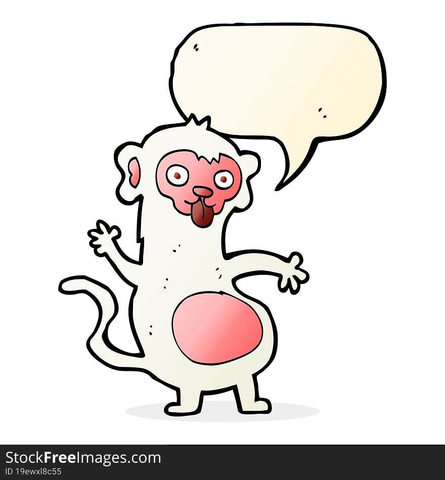 funny cartoon monkey with speech bubble