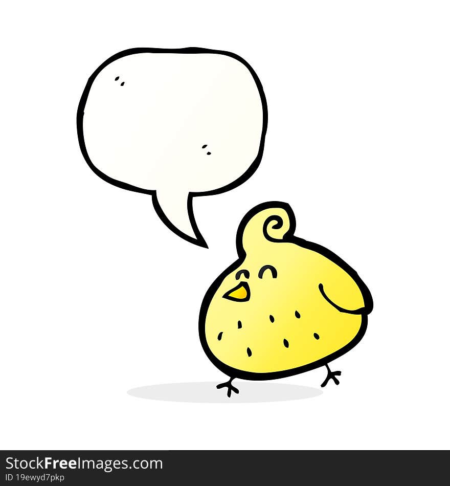 Cartoon Bird With Speech Bubble