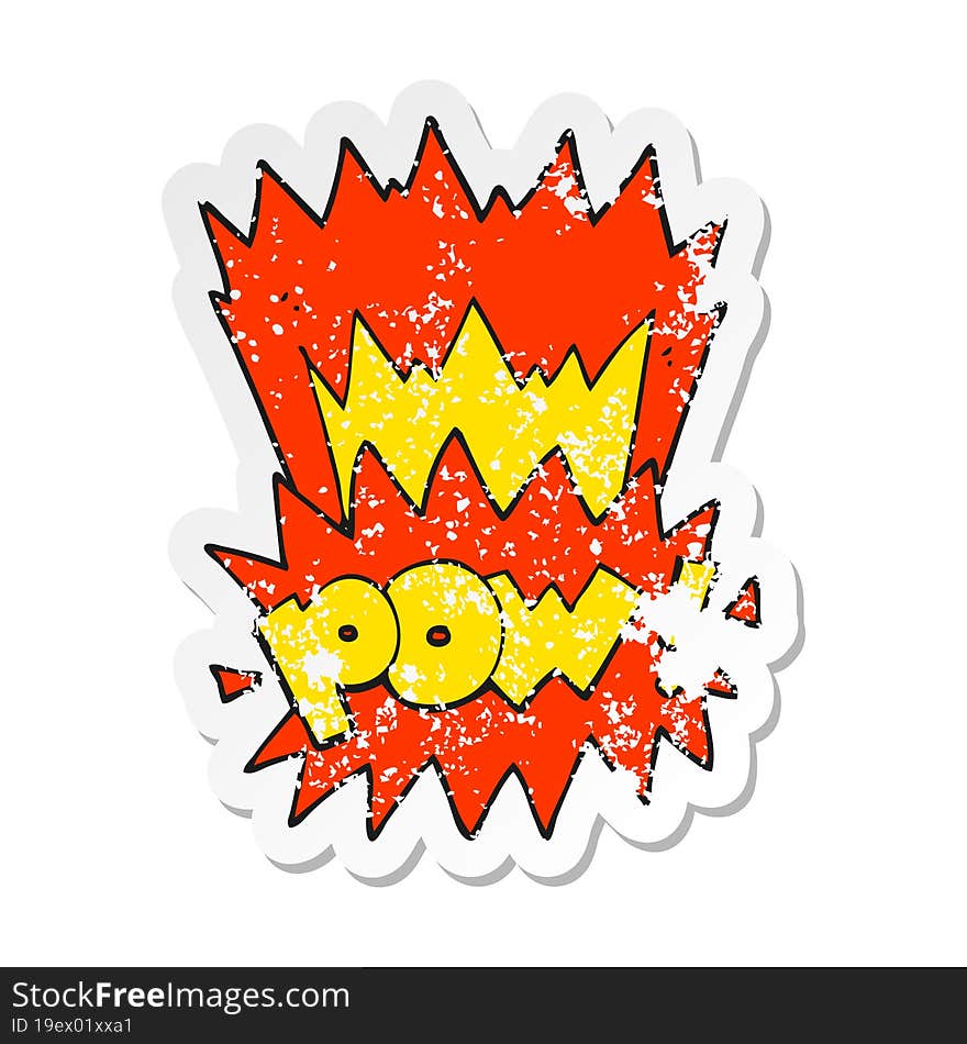 Retro Distressed Sticker Of A Cartoon Pow Symbol