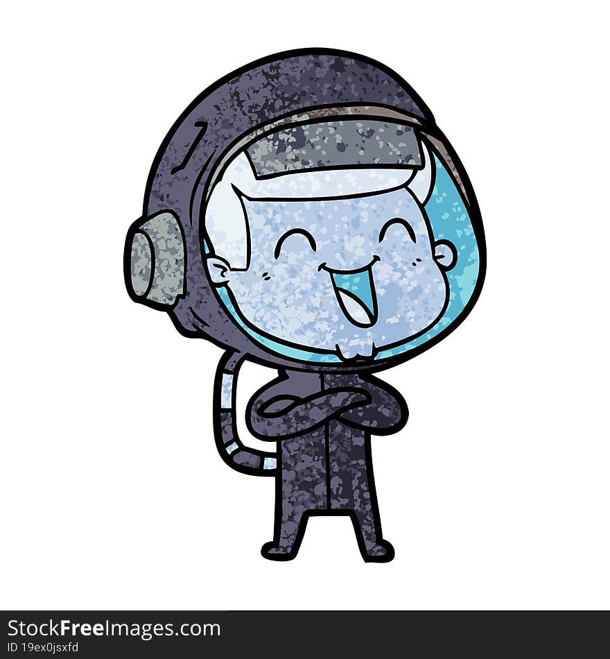 happy cartoon astronaut. happy cartoon astronaut