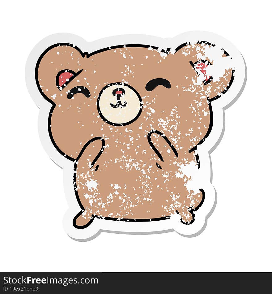 distressed sticker cartoon kawaii cute happy hamster