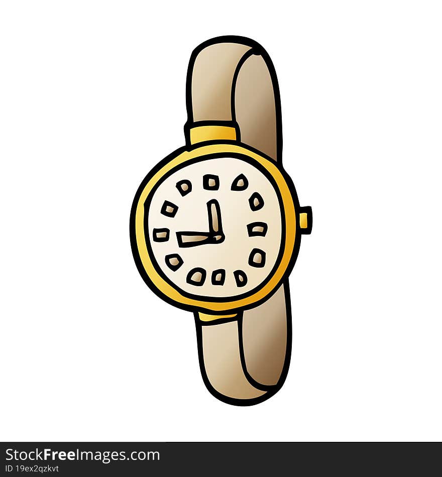 cartoon doodle wrist watch