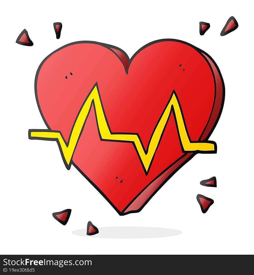 freehand drawn cartoon heart rate