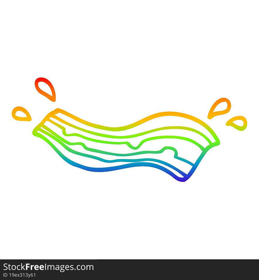 rainbow gradient line drawing cartoon bacon