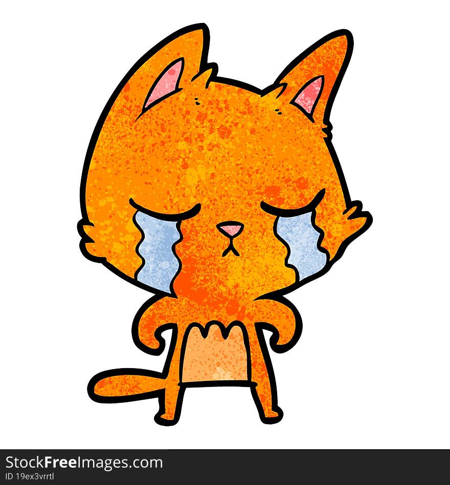 crying cartoon cat. crying cartoon cat