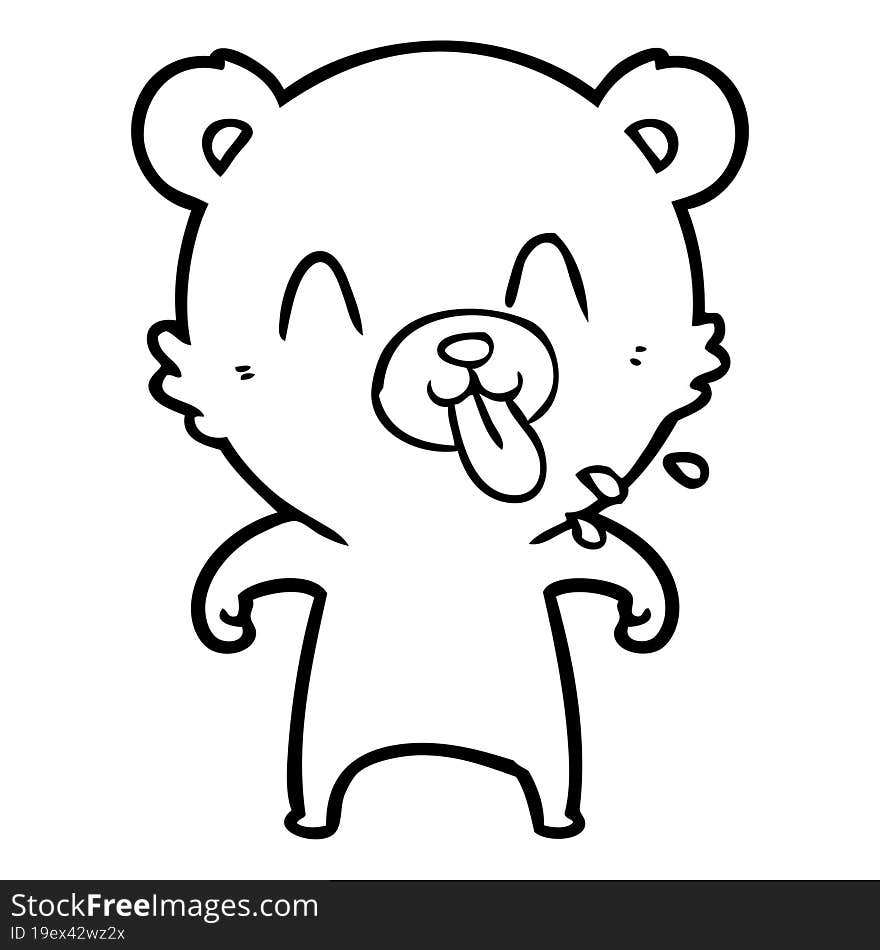 rude cartoon polar bear sticking out tongue. rude cartoon polar bear sticking out tongue