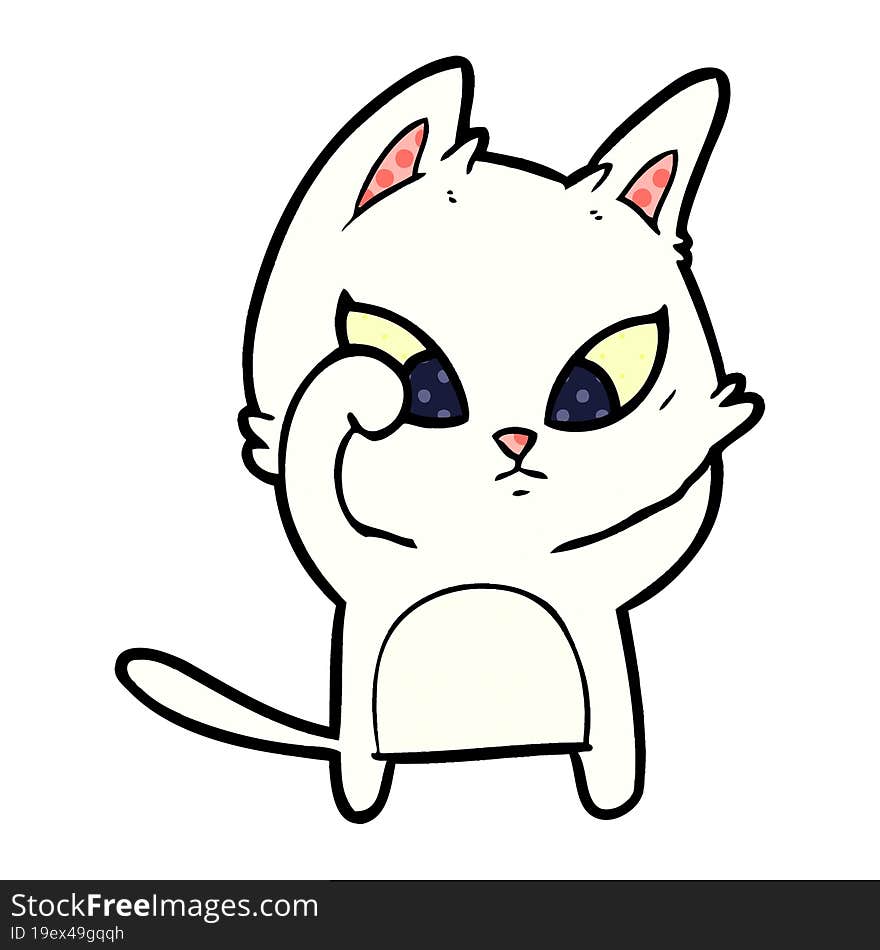 confused cartoon cat. confused cartoon cat