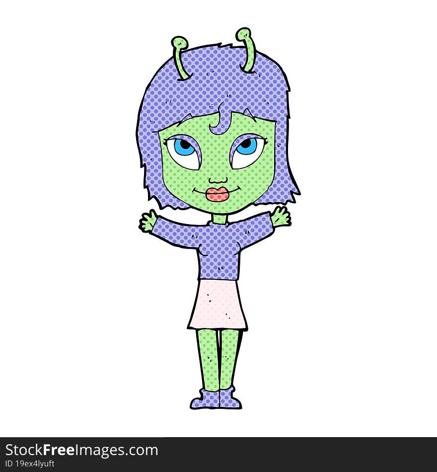 cartoon alien girl