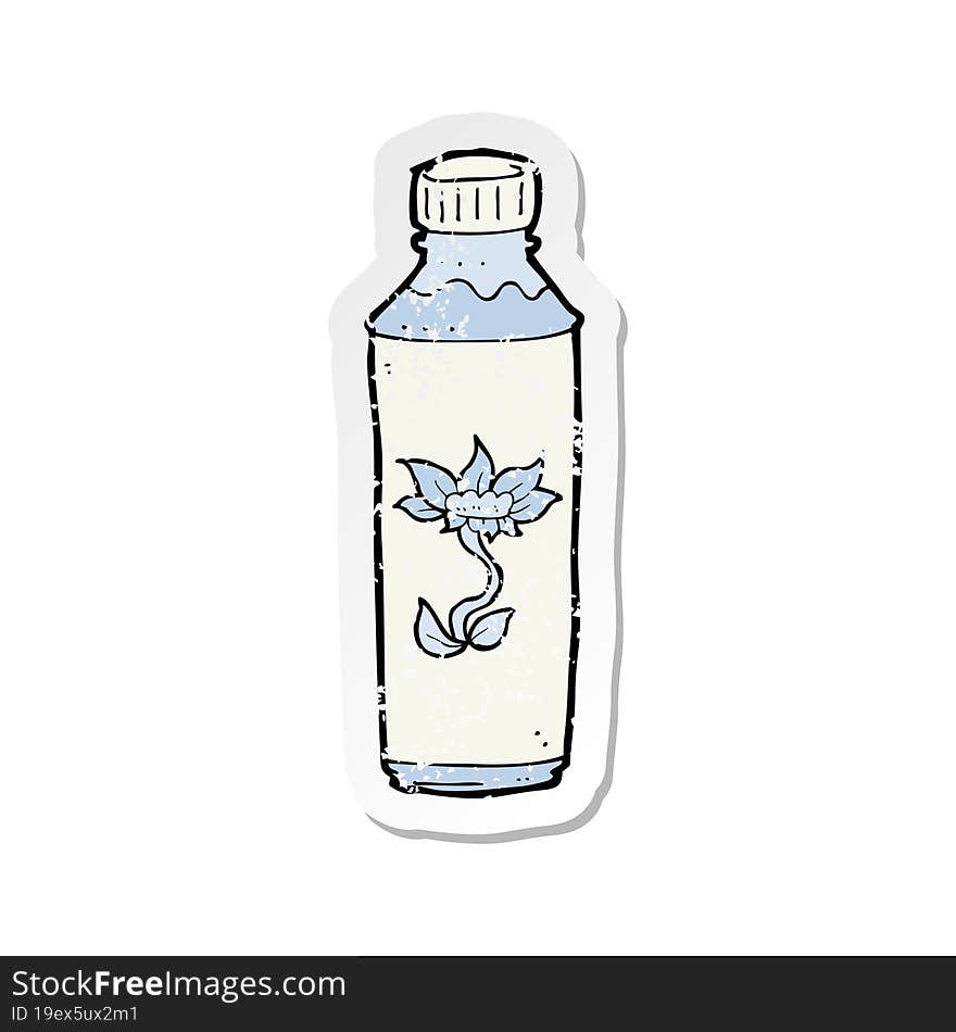 retro distressed sticker of a cartoon water bottle