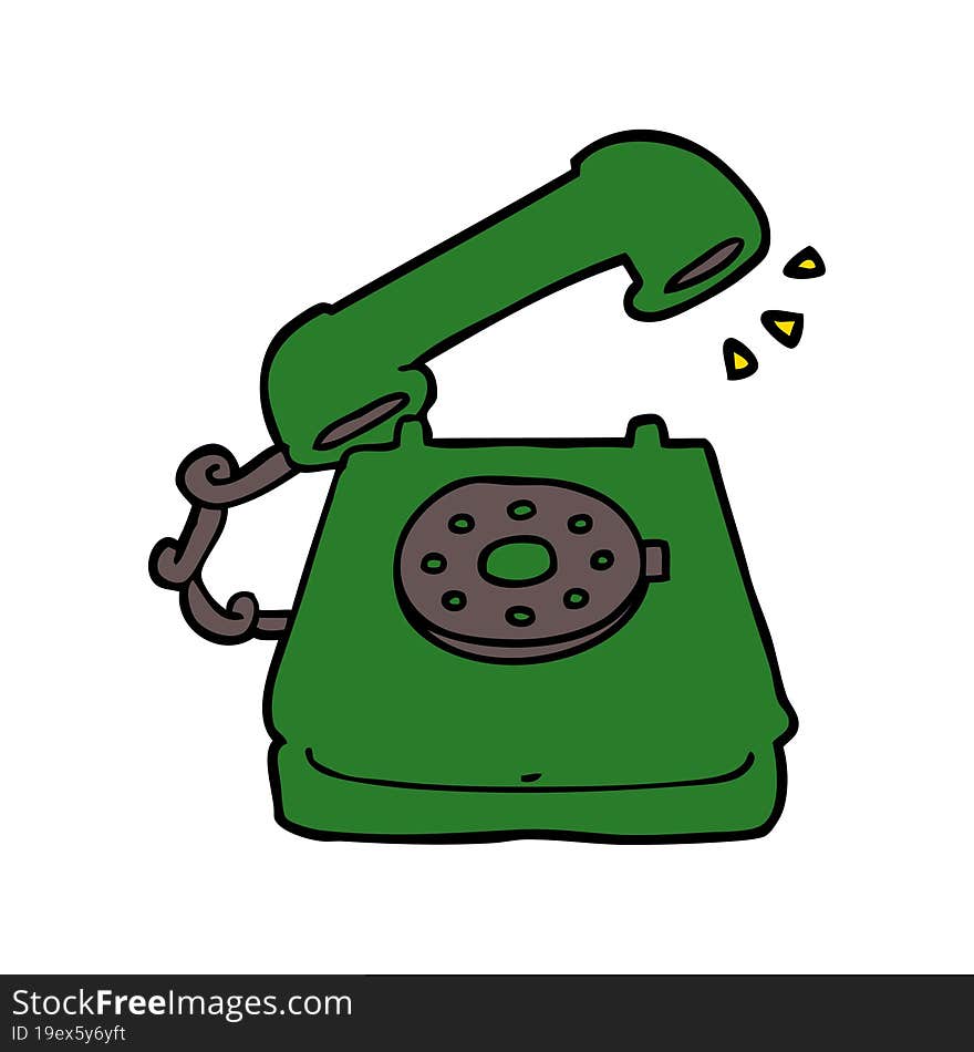 cartoon old telephone