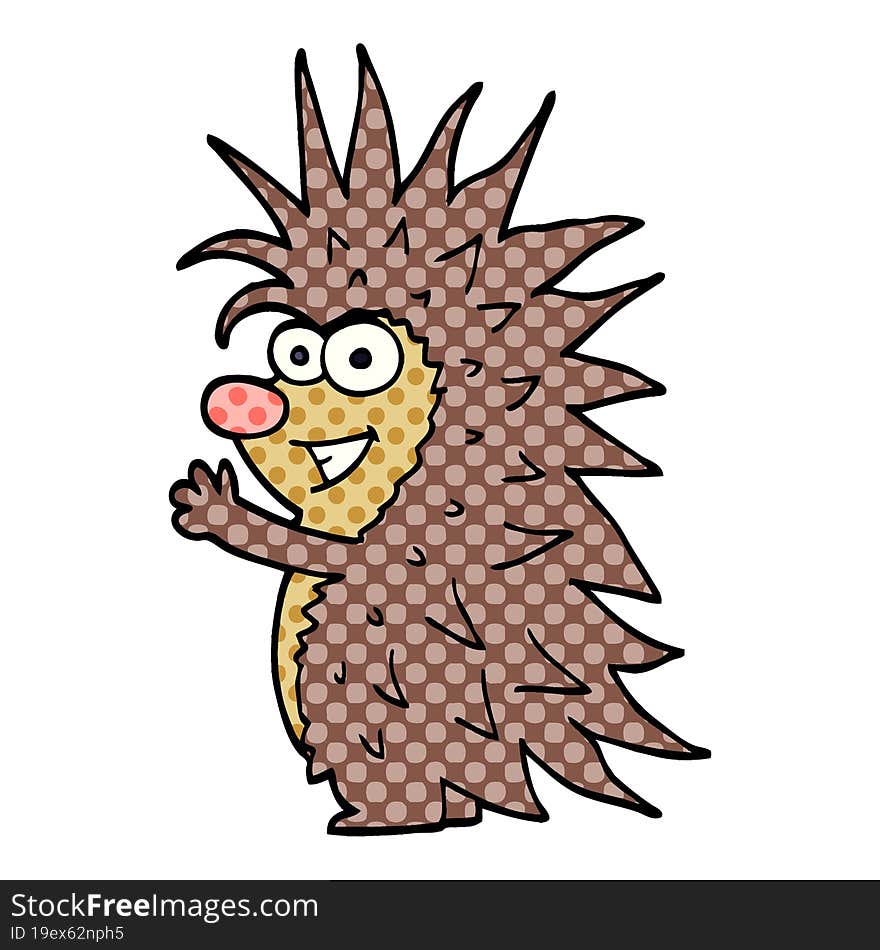 cartoon doodle spiky hedgehog