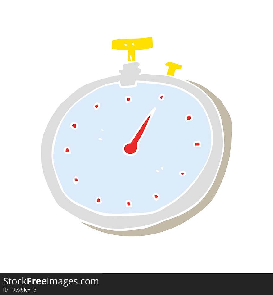 flat color illustration of stopwatch. flat color illustration of stopwatch