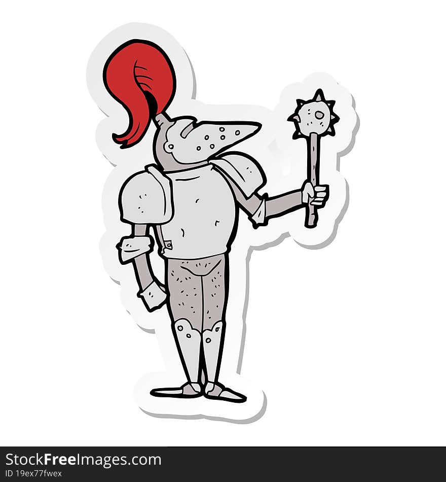 sticker of a cartoon medieval knight