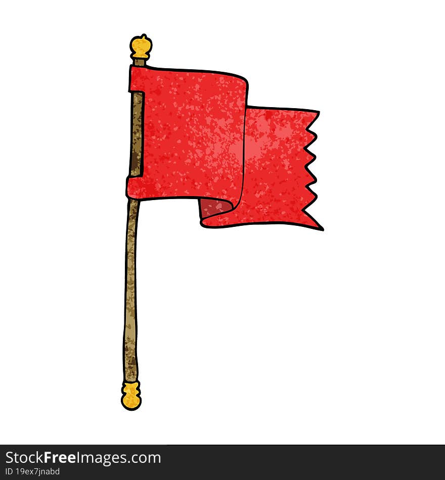 Cartoon Doodle Waving Flag