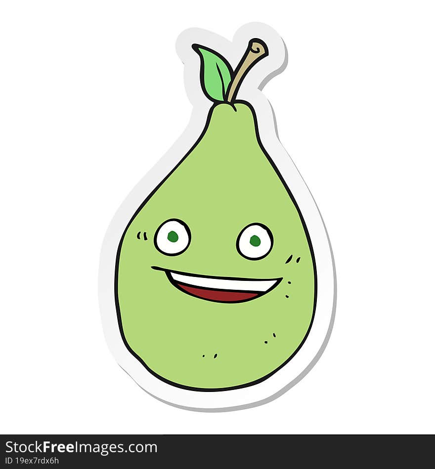 sticker of a cartoon pear