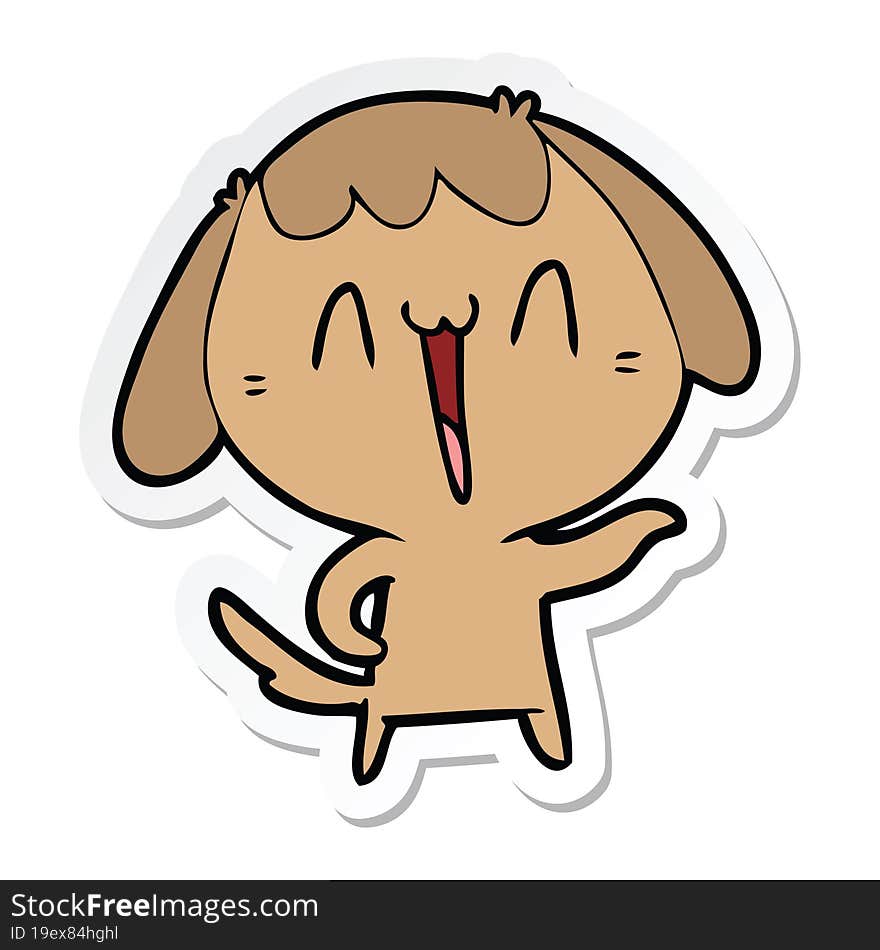 sticker of a cute cartoon dog