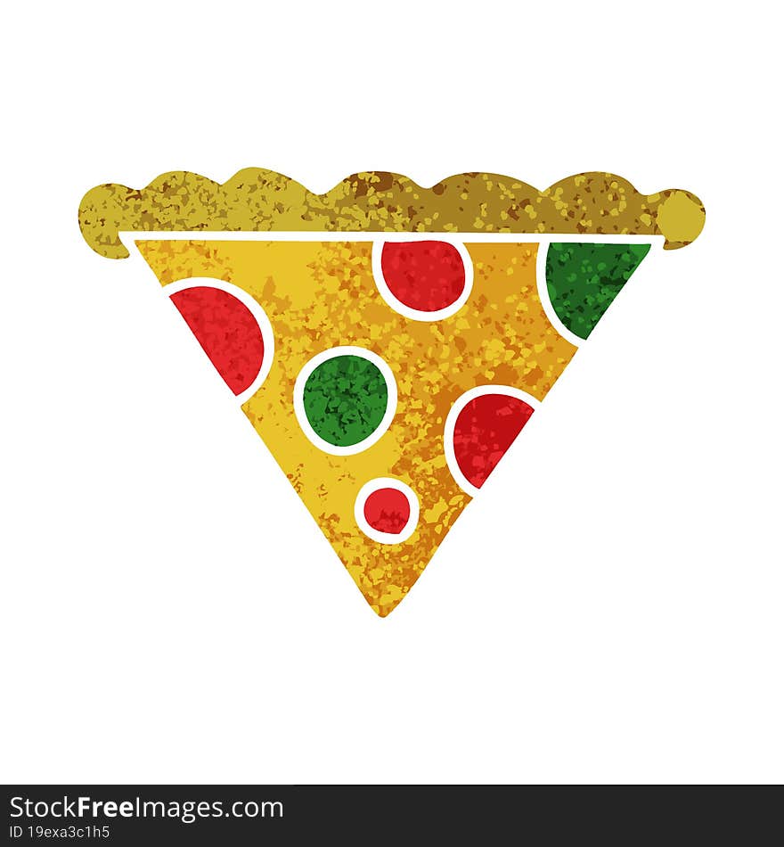 Quirky Retro Illustration Style Cartoon Slice Of Pizza