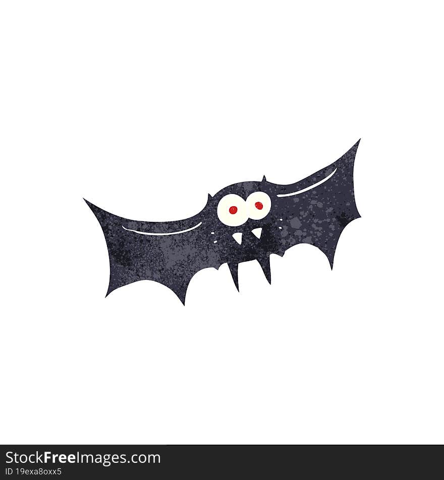 retro cartoon vampire bat