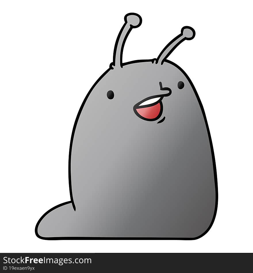 Gradient Cartoon Of A Cute Kawaii Slug