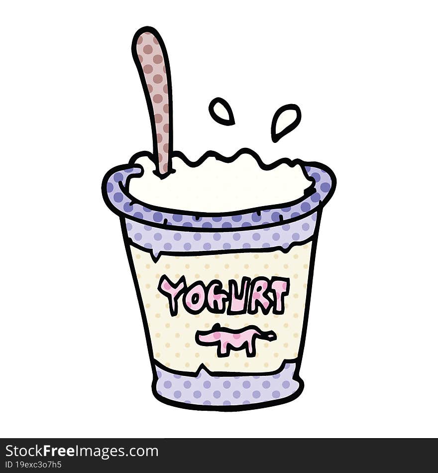 Comic Book Style Cartoon Yogurt