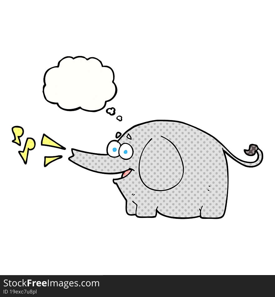 thought bubble cartoon trumpeting elephant