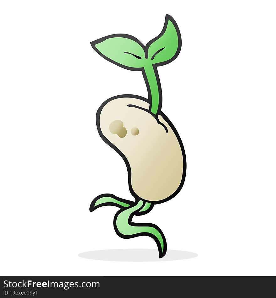 cartoon sprouting seed