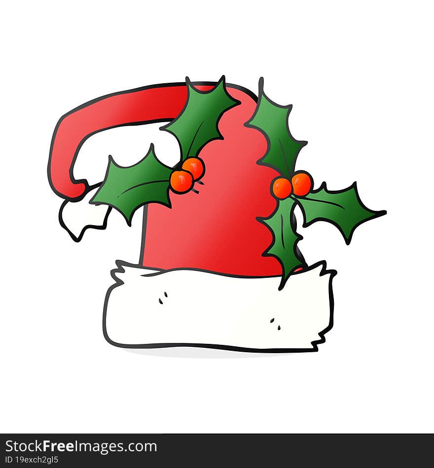 cartoon christmas holly hat