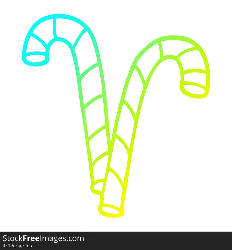 cold gradient line drawing cartoon pink candy cane