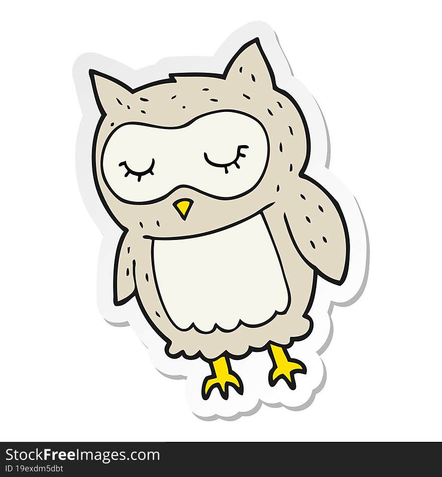 sticker of a cartoon owl