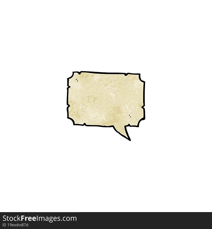 cartoon old paper speech bubble