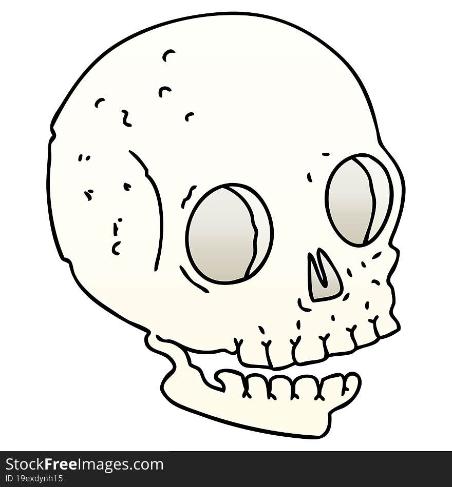 quirky gradient shaded cartoon skull