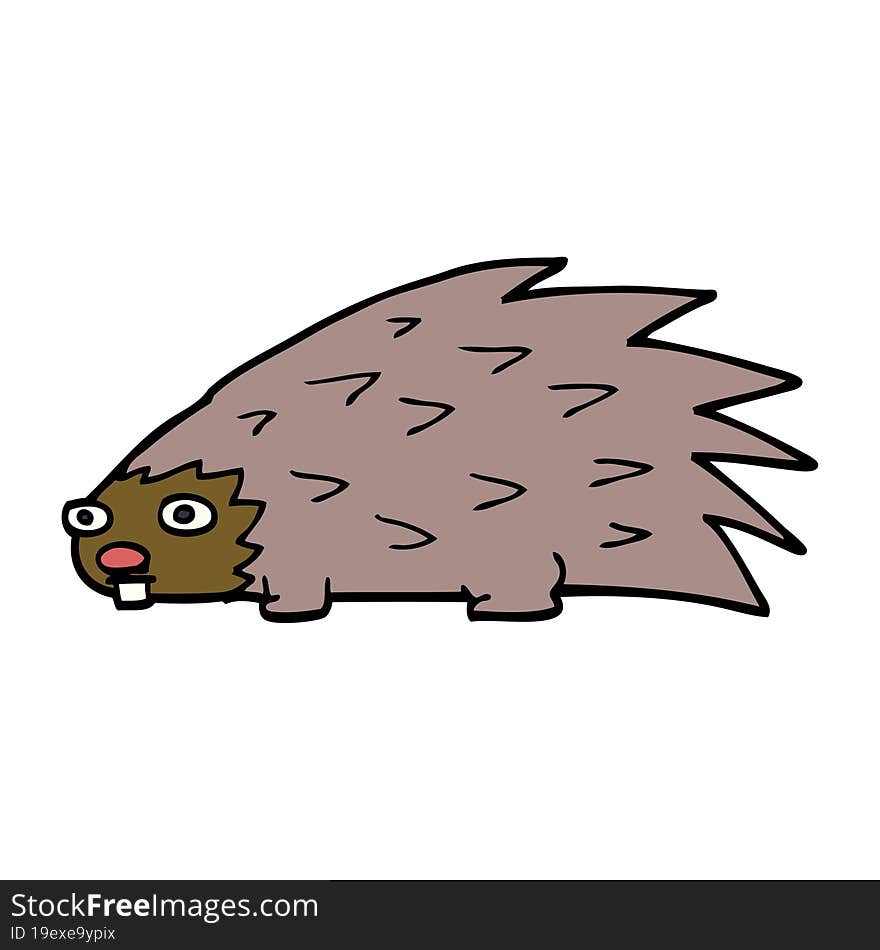 cartoon doodle spiky hedgehog