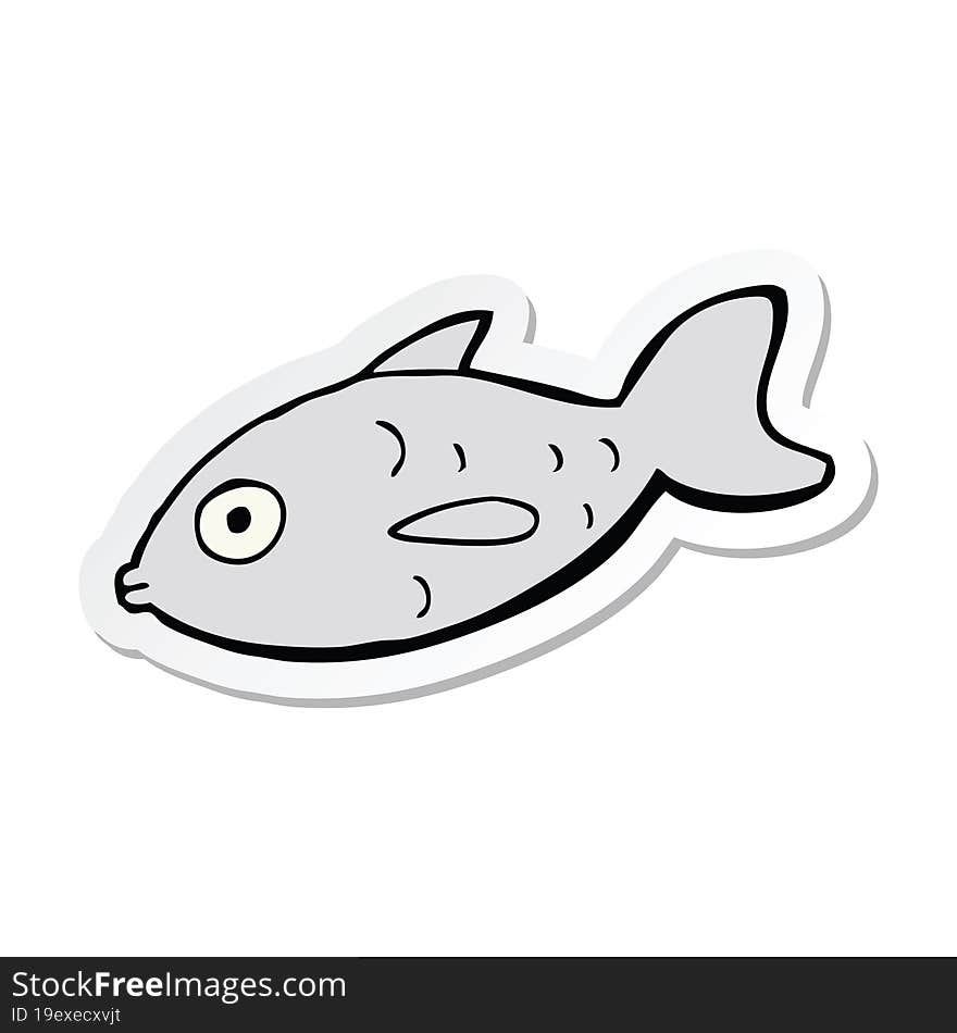 Sticker Of A Cartoon Fish