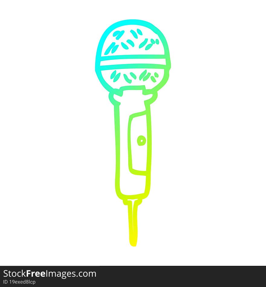 Cold Gradient Line Drawing Cartoon Microphone