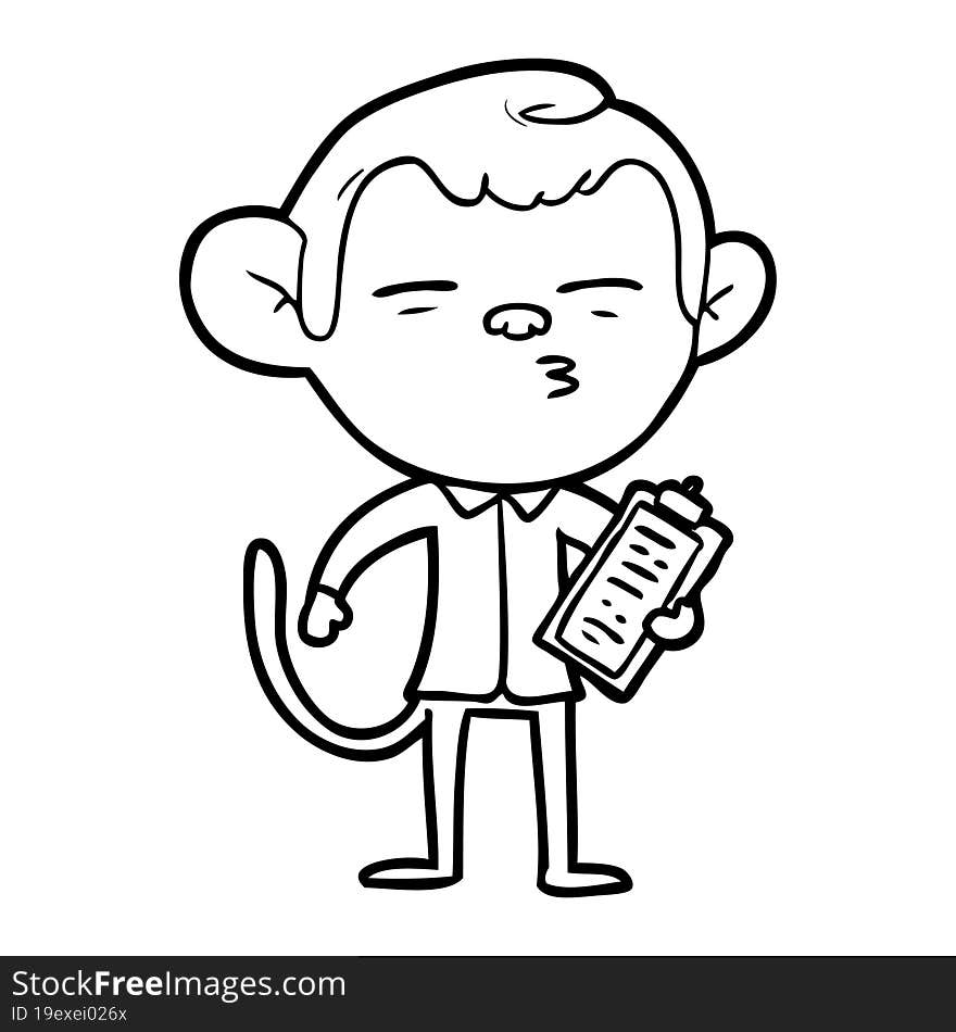 cartoon office monkey. cartoon office monkey