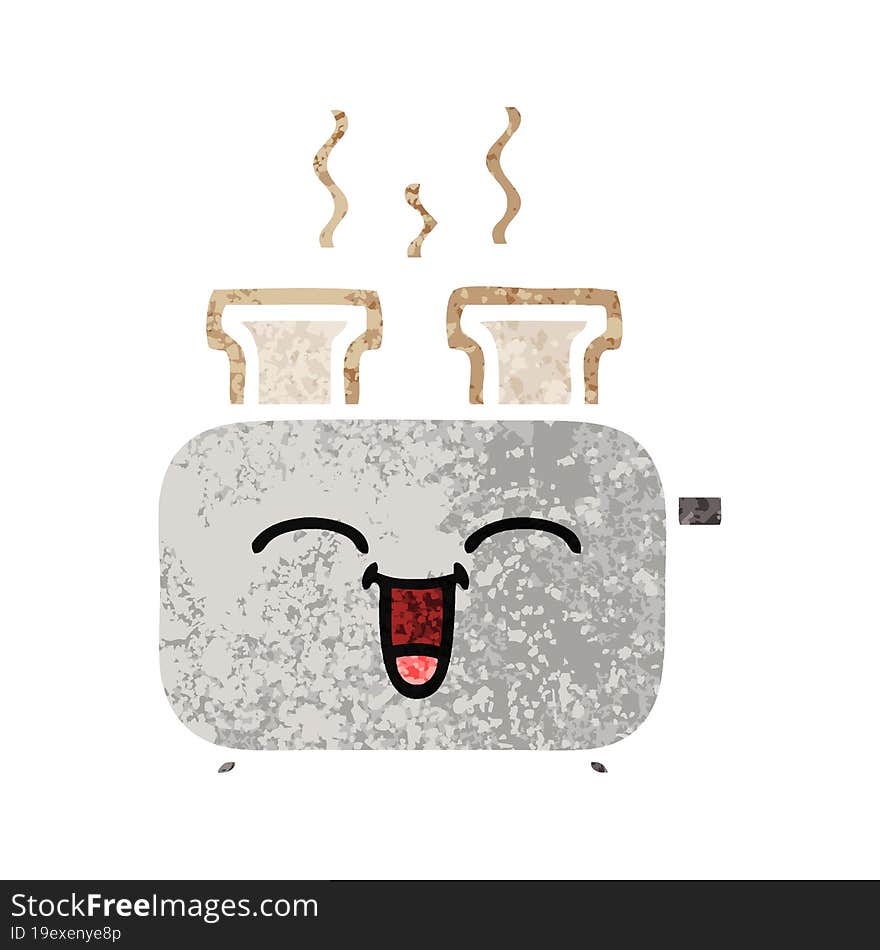 retro illustration style cartoon of a toaster