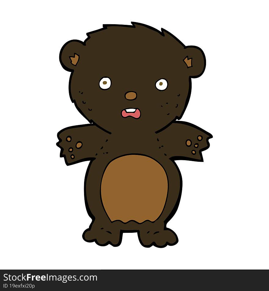 Frightened Black Bear Cartoon